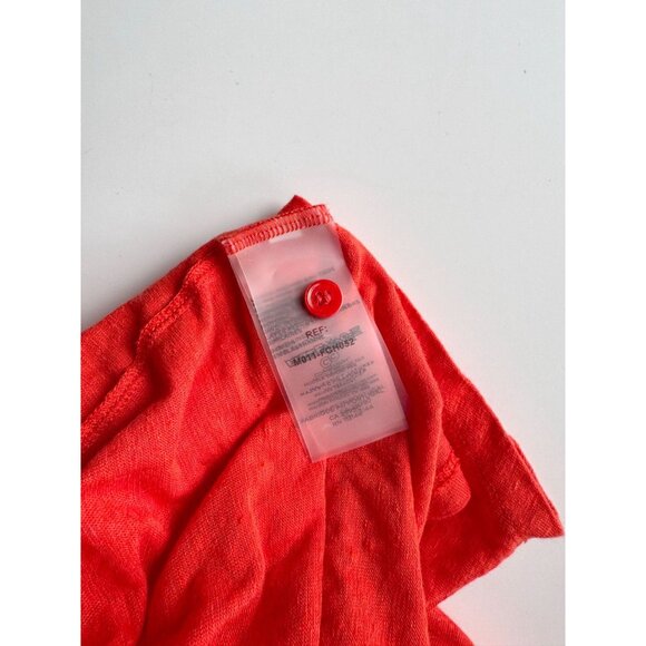 MAJESTIC FILATURES Orange Red Linen Button Down Shirt Top, Size 3/M - Picture 13 of 16
